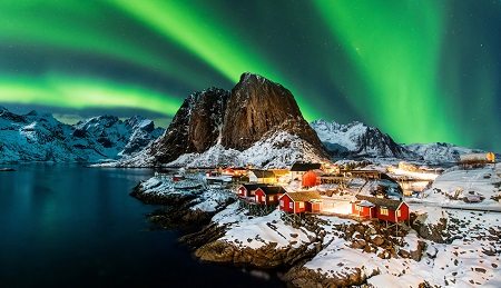 冬季挪威－銀白大地、極光幻境、相約羅弗敦
